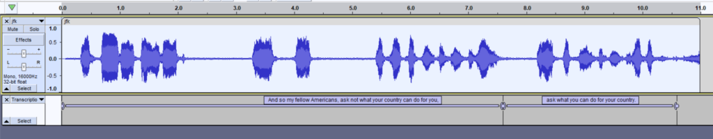 Audacity Label Track Output