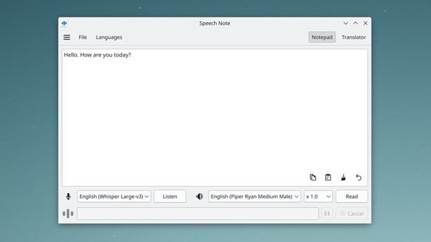 Speech Note local Speech-to-Text Transcription on Linux