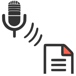 A microphone sends spoken text to a document file.