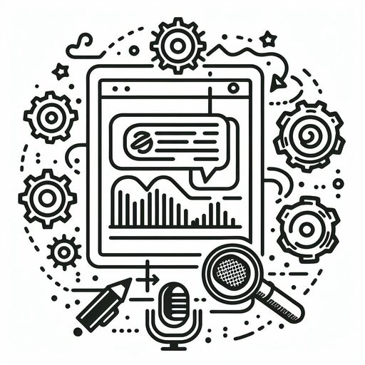 A line drawing of the audio transcription process.